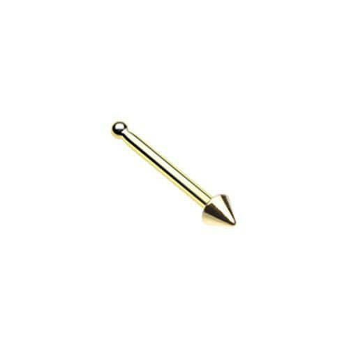 Golden Basic Steel Spike Nose Stud Ring.