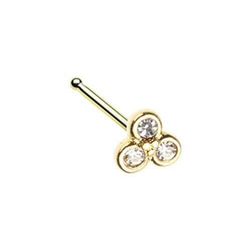 Golden Bezel Trilogy Nose Stud Ring.