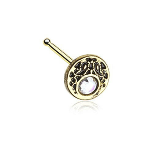 Golden Crescent Legend Sparkle Icon Nose Stud Ring.