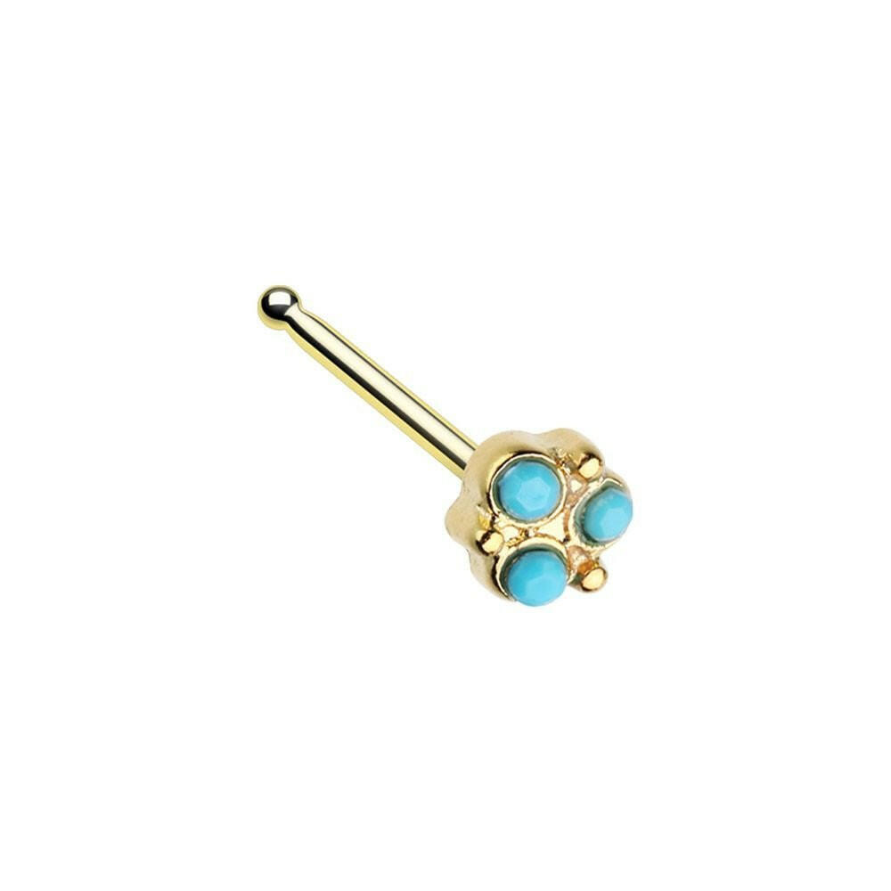 Golden Crop Circles Nose Stud Ring.