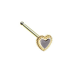 Golden Doily Valentine Heart Nose Stud Ring.