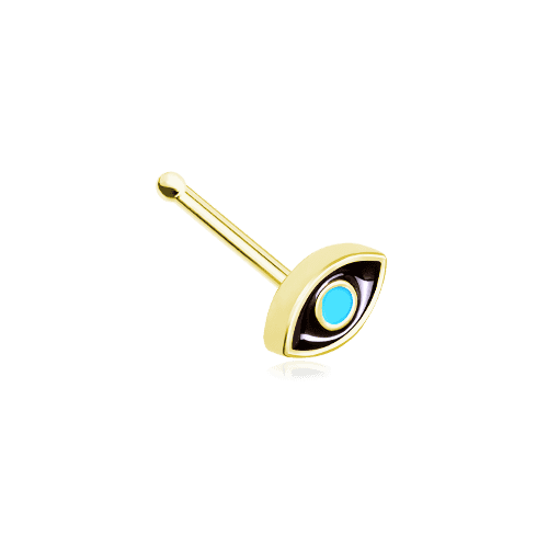 Golden Evil Eye Nose Stud Ring.