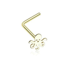 Golden Evil Octopus L-Shaped Nose Ring.