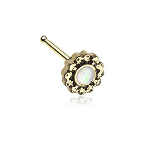 Golden Filigree Opal Sparkle Nose Stud Ring.