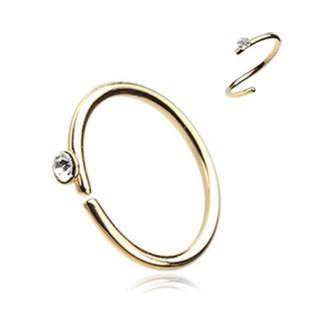 Golden Gem Top Bendable Steel Nose Hoop.