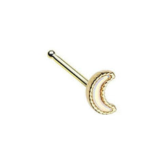 Golden Illuminating Moon Shape Nose Stud Ring.