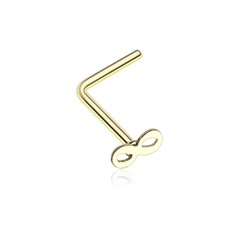 Golden Infinity Loop L-Shaped Nose Ring.