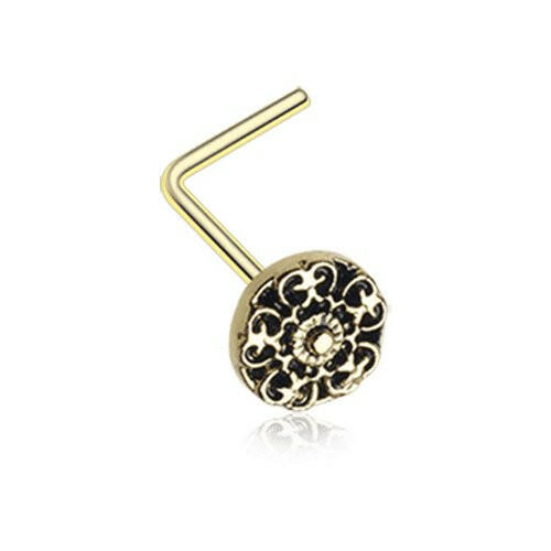 Golden Kali Filigree Icon L-Shaped Nose Ring.