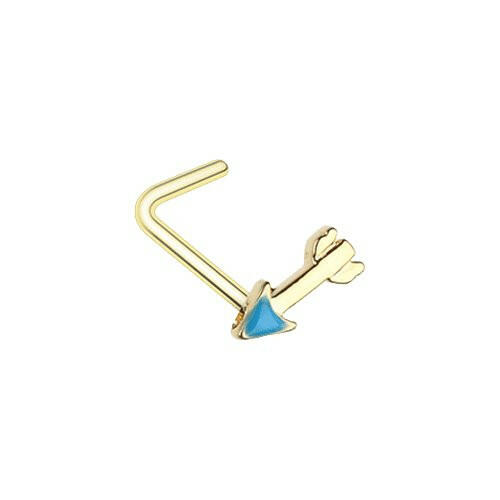 Golden Katniss Arrow L-Shape Nose Ring.