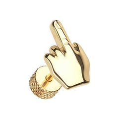 Golden Middle FU Finger Steel Fake Plug.