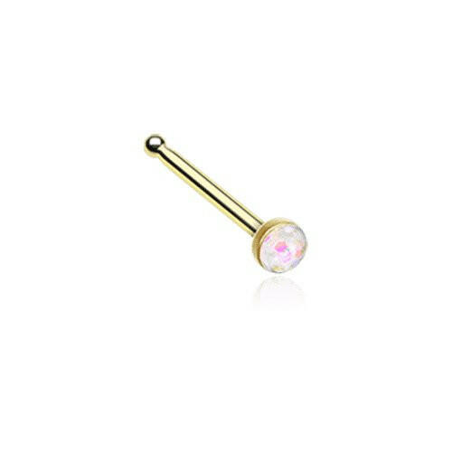 Golden Opal Sparkle Nose Stud Ring.