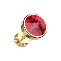 Golden Pointy Faceted Crystal Steel Fake Plug.