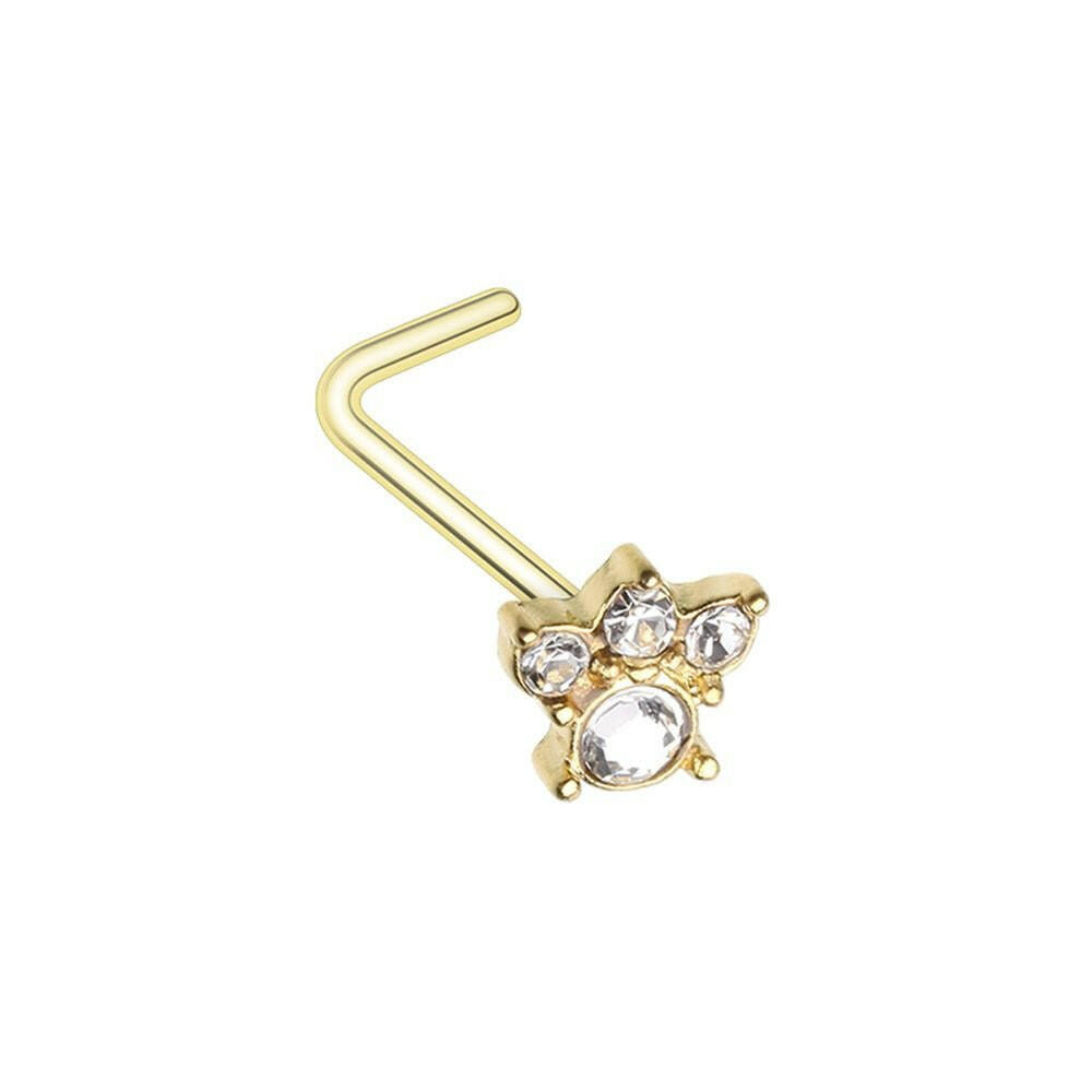 Golden Royal Majestic L-Shape Nose Ring.