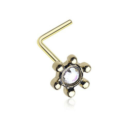 Golden Solstice Sparkle Icon L-Shaped Nose Ring.