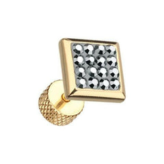 Golden Square Multi-Sprinkle Dot Multi Gem Steel Fake Plug.