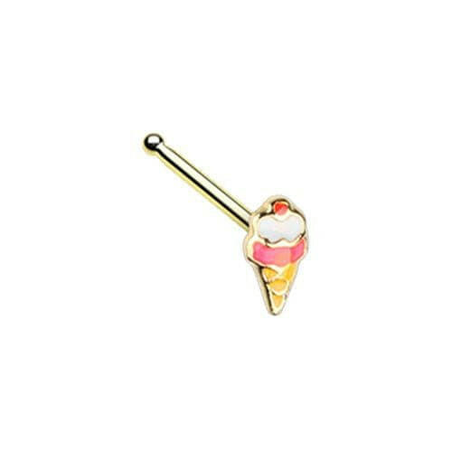 Golden Summertime Sadness Ice Cream Cone Nose Stud Ring.