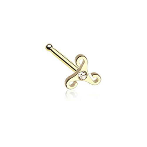 Golden Trinity Icon Sparkle Nose Stud Ring.