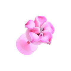 Hawaiian Plumeria Flower Acrylic Fake Plug.