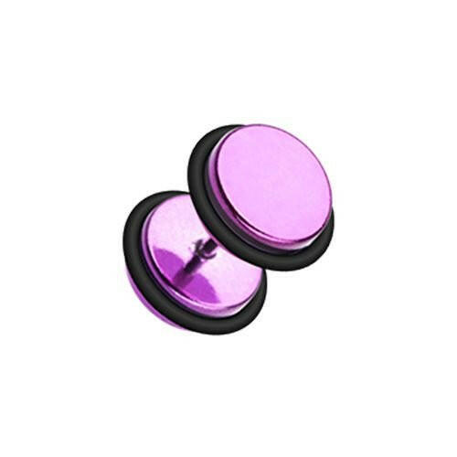 Iridescent Metallic Coat Acrylic Fake Plug with O-Rings.