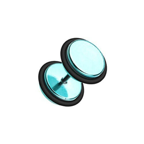 Iridescent Metallic Coat Acrylic Fake Plug with O-Rings.