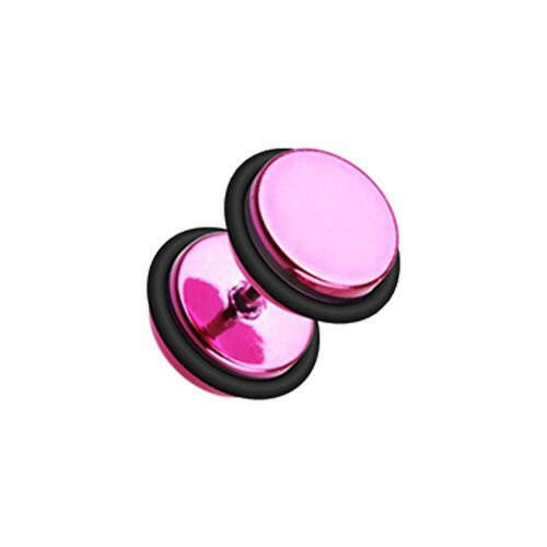 Iridescent Metallic Coat Acrylic Fake Plug with O-Rings.