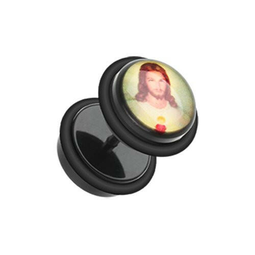 Jesus Christ Acrylic Fake Plug with O-Rings.