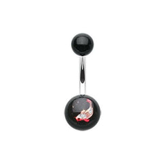 Koi Fish Acrylic Logo Belly Button Ring.