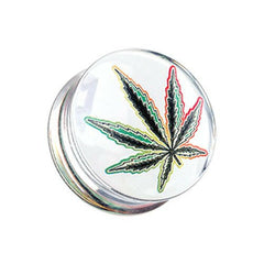 Leaf UV Double Flared Clear Ear Gauge Plug.