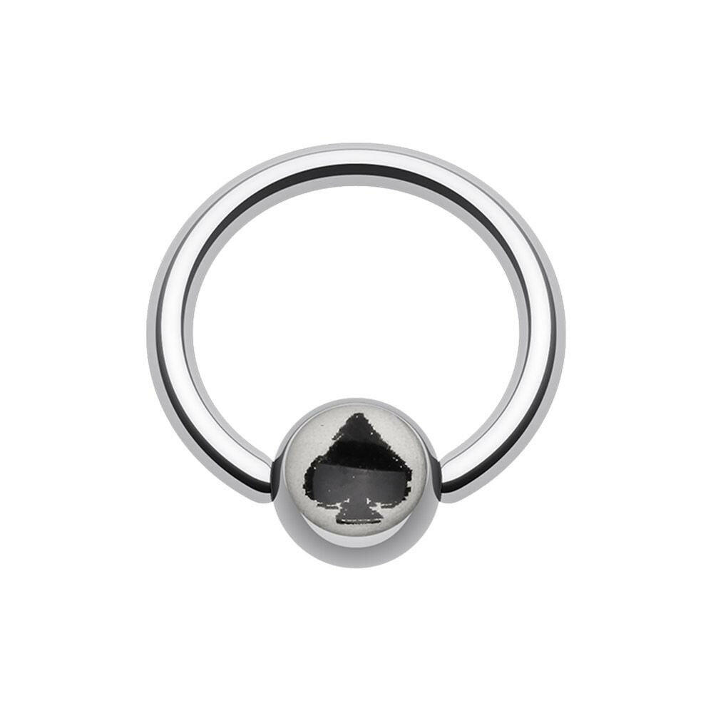 Lucky Spade Logo Ball Captive Bead Ring.