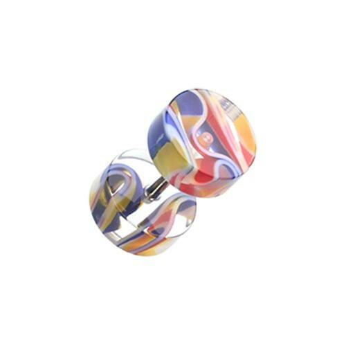 Marble Inlay UV Acrylic Fake Plug.