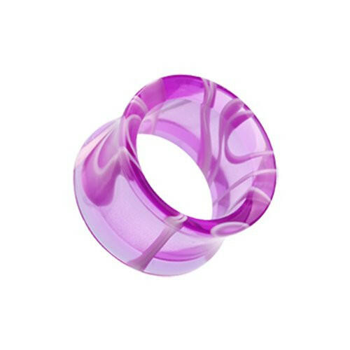 Marble Swirl Acrylic Double Flared Ear Gauge Tunnel Plug.