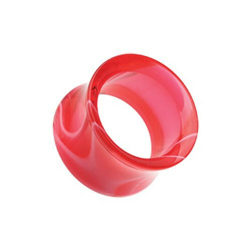 Marble Swirl Acrylic Double Flared Ear Gauge Tunnel Plug.