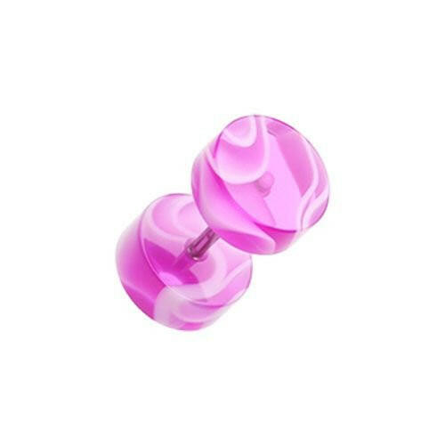 Marble Swirl UV Acrylic Fake Plug Earrings.