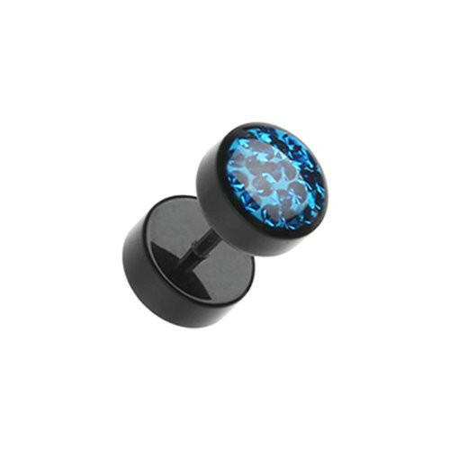 Multi-Sprinkle Dot Multi Gem Black UV Fake Plug.