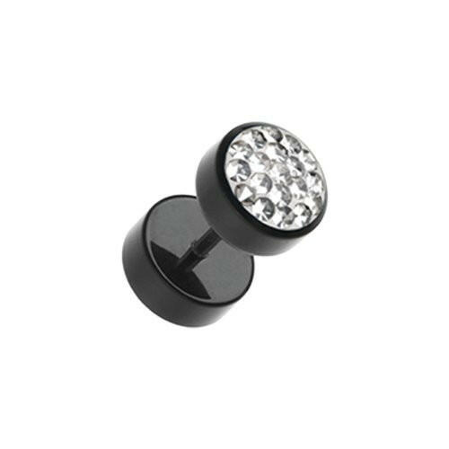 Multi-Sprinkle Dot Multi Gem Black UV Fake Plug.