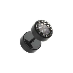 Multi-Sprinkle Dot Multi Gem Black UV Fake Plug.