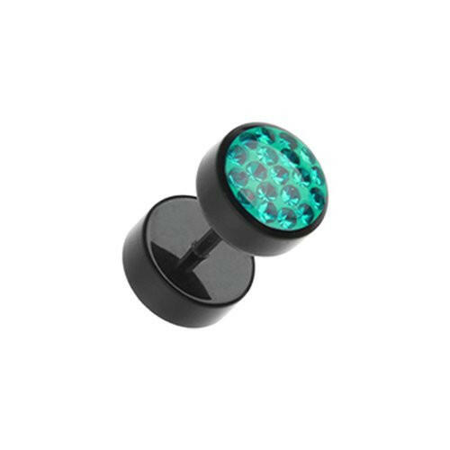 Multi-Sprinkle Dot Multi Gem Black UV Fake Plug.