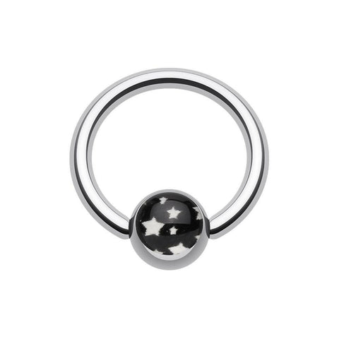 Multi Star Logo Ball Captive Bead Ring.