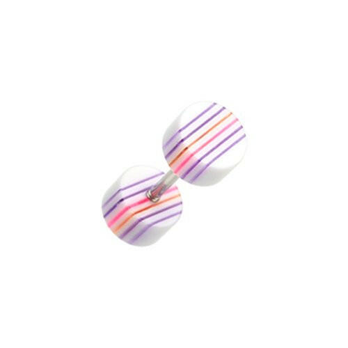 Multi Stripe Acrylic Fake Plug.