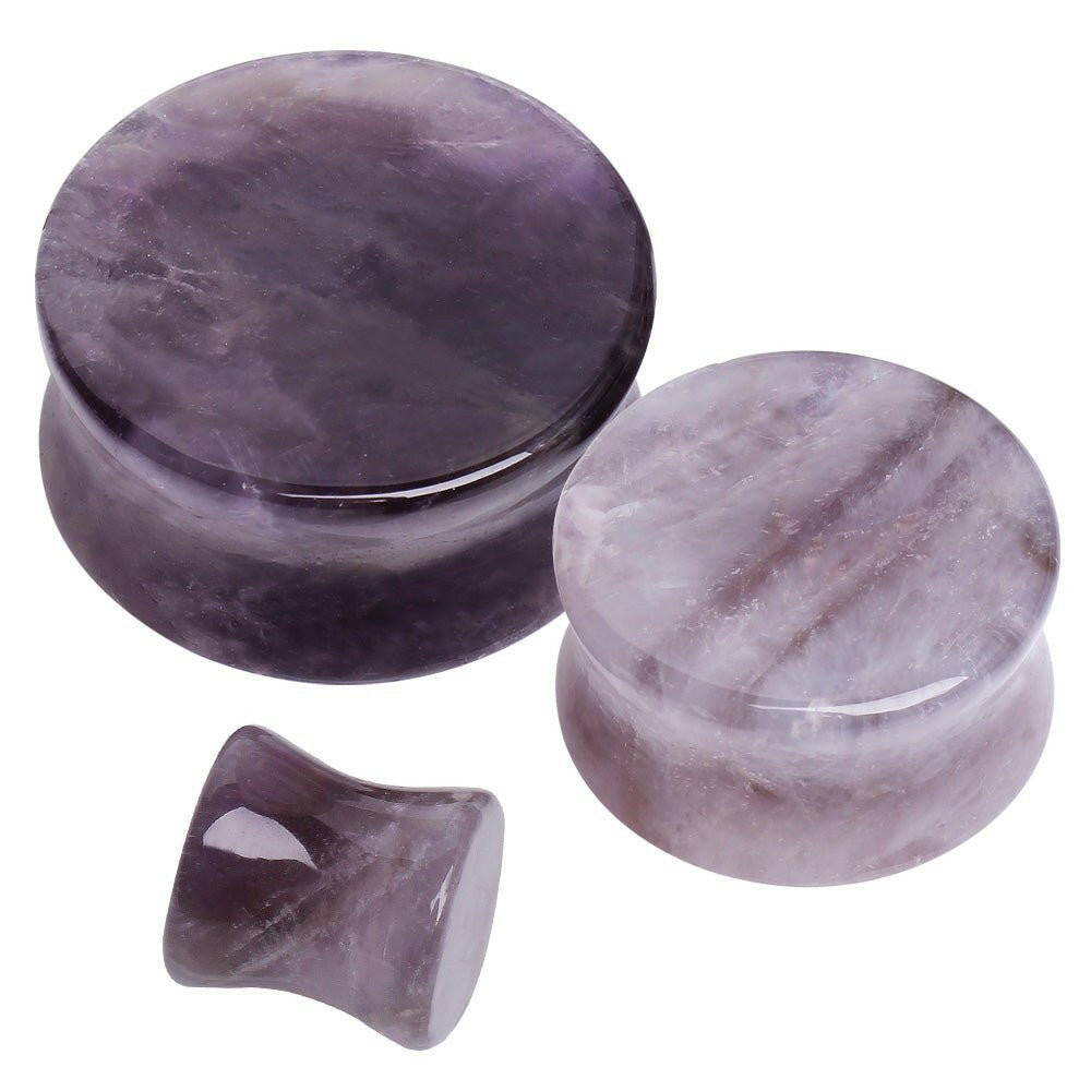 Natural Amethyst Semi-Precious Stone Saddle Plug.