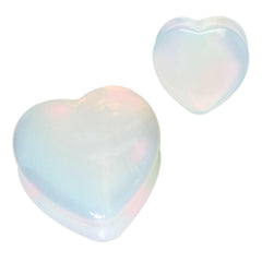 Natural Opalite Stone Heart Saddle Plug.