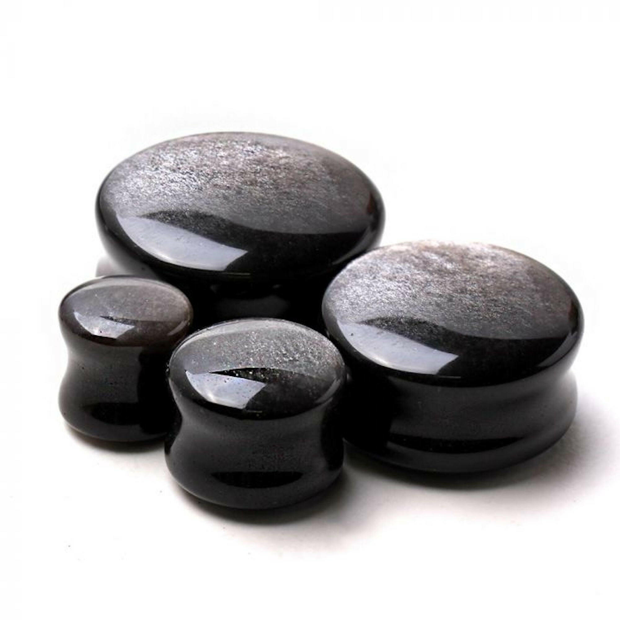 Natural Silver Obsidian Stone Saddle Plug.