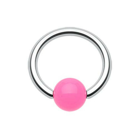 Neon Acrylic Ball Top Captive Bead Ring.