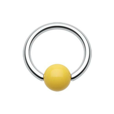 Neon Acrylic Ball Top Captive Bead Ring.