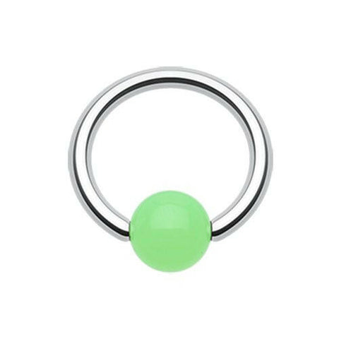 Neon Acrylic Ball Top Captive Bead Ring.