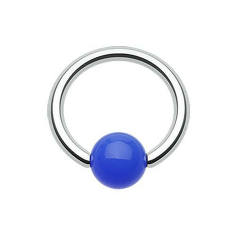 Neon Acrylic Ball Top Captive Bead Ring.