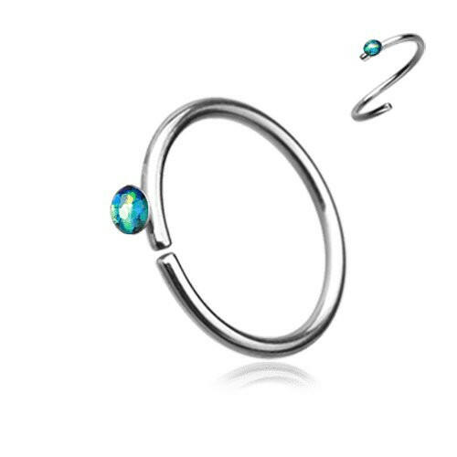 Opal Sparkle Bendable Steel Nose Hoop.