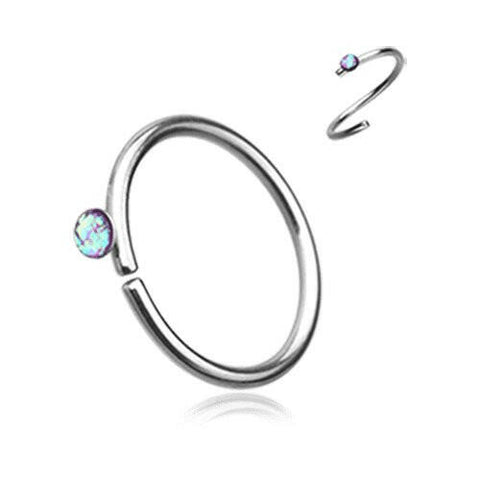 Opal Sparkle Bendable Steel Nose Hoop.