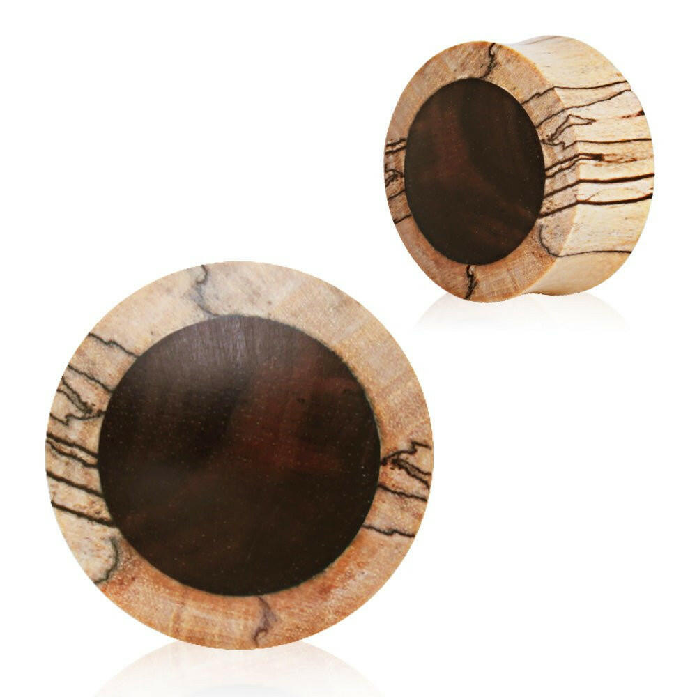 Organic Crocodile Wood Saddle Plug with Ebony Inlay.