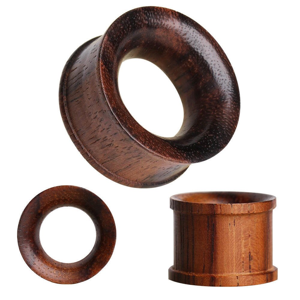 Organic Sono Wood Flesh Tunnel Plug with Double Flares.